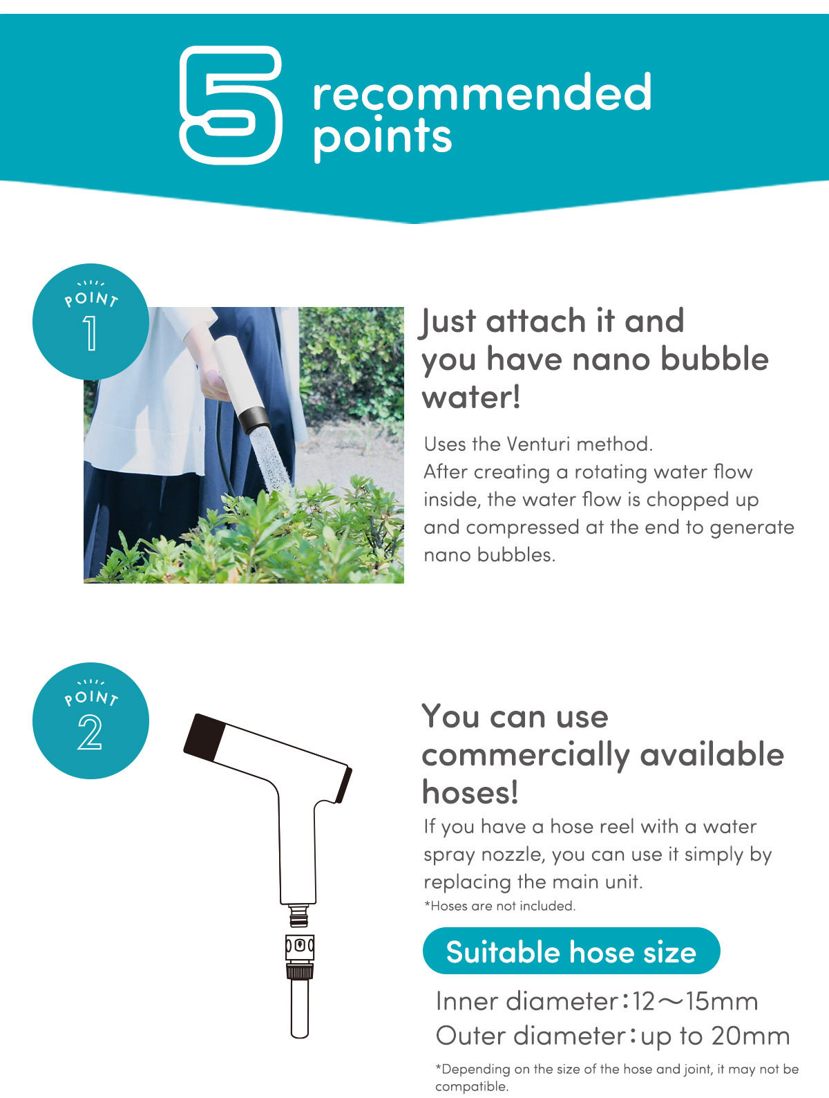 Nano bubble spray nozzle “nano air mist”